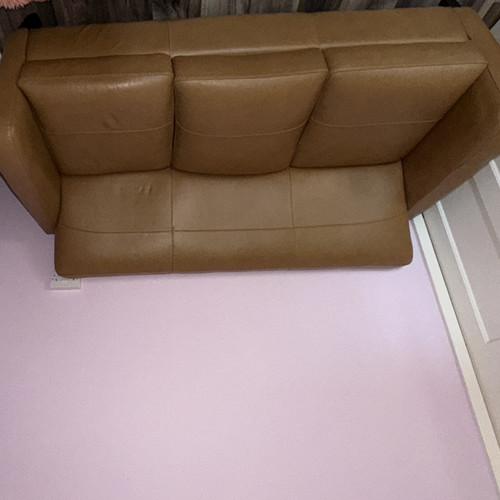 Dfs brown leather seater - brown,