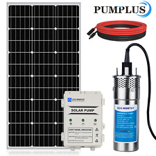 DC HOUSE Solar Deep Well Water Pump Kit Stainless Water Pump,Battery,Solar Panel
