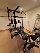 Nautilus Olympic Smith Machine With Bench And Weights Multi Gym.