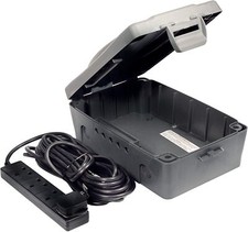 Masterplug 4 Gang Weatherproof Box 10m Extension Lead Outdoor Garden Power