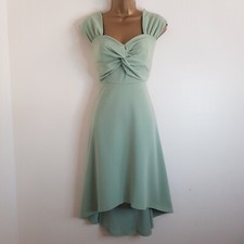 NEW ASOS 10-18 Mint Green Twist Front Dip Hem Occasion Bridesmaid Dress Wedding