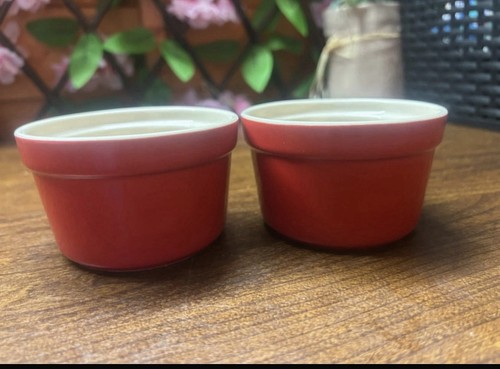 Ceramic red ramekin dishes - ceramic,