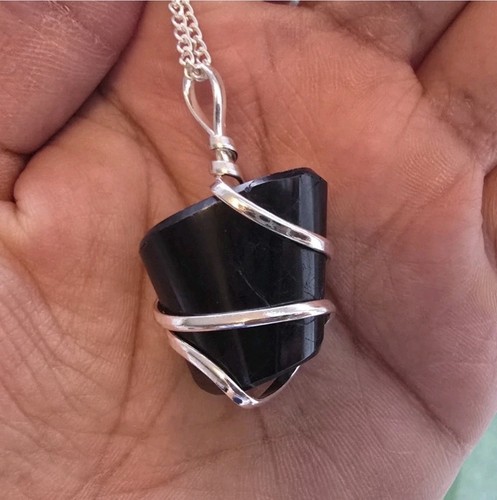 Black tourmaline necklace - tourmaline,