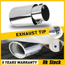 Car Rear Stainless Steel Round Exhaust Muffler Tail Pipe Trim Tip End Universal