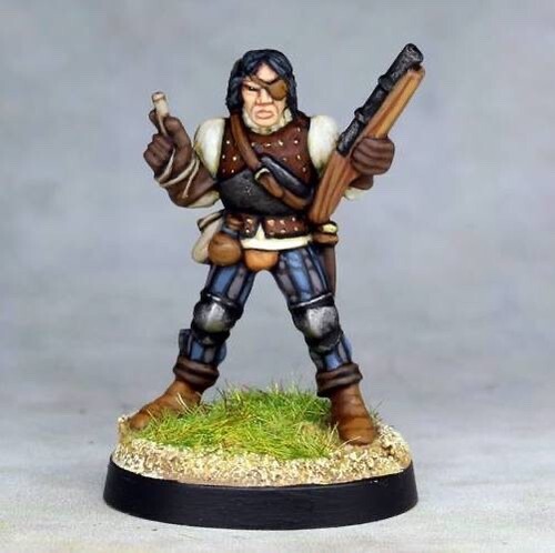 Medieval hero with musket - musket, 28mm