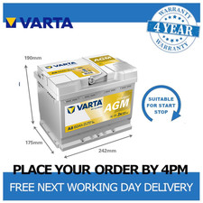 A8 AGM Car Battery 12V Varta