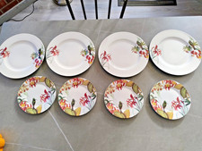 Set of 4 DUNELM Beautiful Humming Bird 10.5" Ceramic Dinner Plates & Side Plates