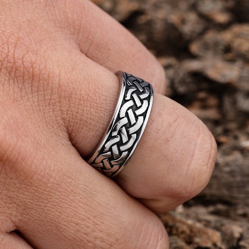 Stainless steel mesh ring - steel,
