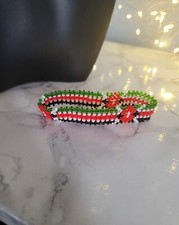 Kenyan flag massi bracelet beaded Handmade New