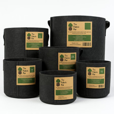 Fabric Grow Bag Heavy-Duty  – Round Black Pots for Plants, Herbs, Veg 1–80L