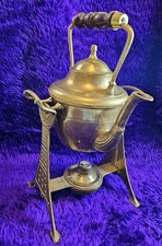 Antique-Style Victorian Brass Spirit Kettle with Stand & Burner – Sunburst