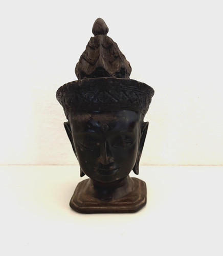 Buddha head black brown - head, black/brown