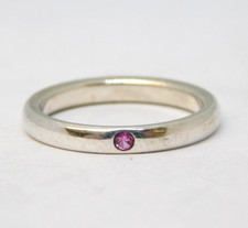 Tiffany & Co. Sterling Silver & Pink Topaz Elsa Peretti Dress Ring Vintage