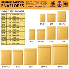 Gold Padded Bubble Envelopes