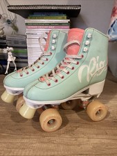 Rio Roller Script Roller Skates Teal and Coral Size 6 UK