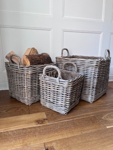 Wicker log basket firewood - basket,,