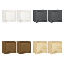 2 Bedside Cabinets Wooden Bedroom Nightstand Solid Wood Side Bed Table Bedside