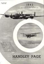 Original 1943 Advert Handley Page HALIFAX Heavy Bomber Aeroplane WW2 Print Ad