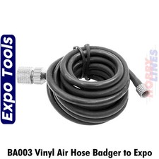 Vinyl Air Hose Set 1.5m Expo Iwata Airbrushes to M5x0.5 G1/8" Badger Type BA003