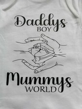New Cute Baby Vest Daddy's Boy Mummy's World Any Age