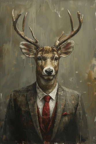 Stag suit animal canvas - animal,