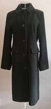 Boden Black Cotton Velvet Button up Trench Pea coat coat M / UK 12-14