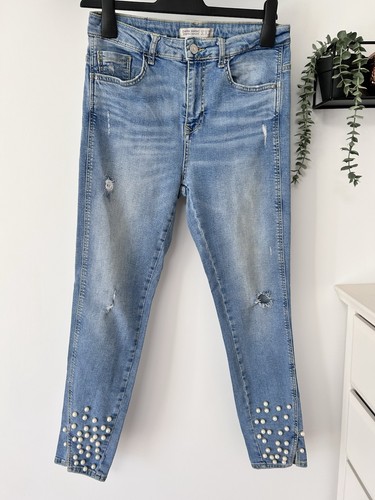 Zara blue ripped skinny pearl - zara,