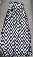 Next - Geri Blue & White Strapless Maxi Dress Size Uk8