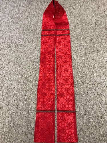Red clergy stole - with, cross