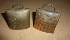 2 lovely old metal Cow Bells