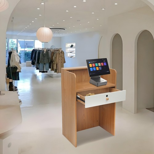 Rectangular checkout counter - checkout,