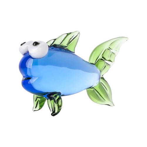Crystal blue fish figurines - blue,