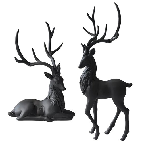 Deer decoration black reindeer - black,
