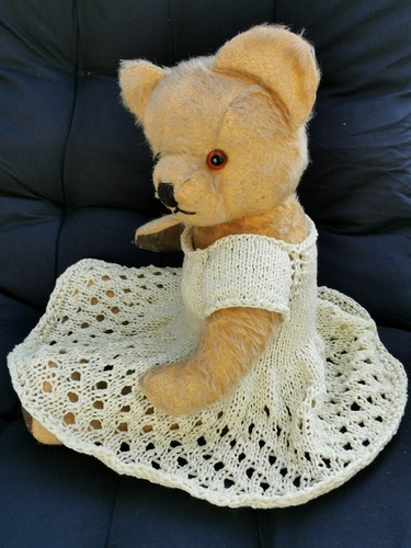 Hand knitted teddy - , bear