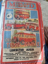Midland Red bus Timetable  Leicester 1944