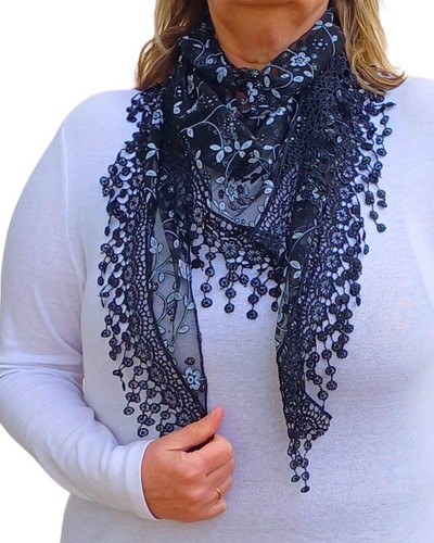 Glitter triangle scarf - triangle,
