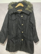 Woolrich Women’s Parka Quilted Fur Hood Size XL Black