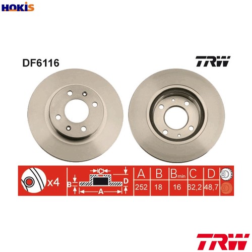 Brake disc df6116 for - 2x,