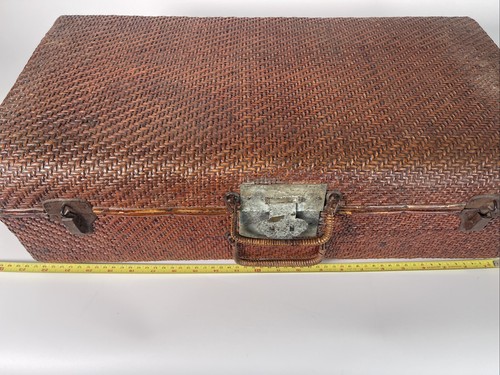 Wicker cane suitcase bamboo - suitcase,