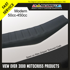 mx seat cover Black Ribbed sewn MX cloth CR RM YZ KX KTM Husky Fantic TM etc