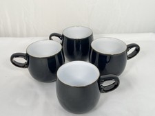 Denby Jet Mugs X 4 Gloss Black