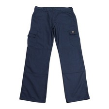 Dickies Cargo Pants Mens Waist 34 Leg 32 Navy Blue Work Canvas Walking Trousers