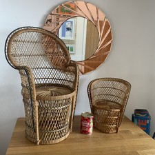 Vintage mini wicker peacock - vintage,