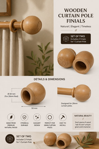 Natural wooden curtain - natural,