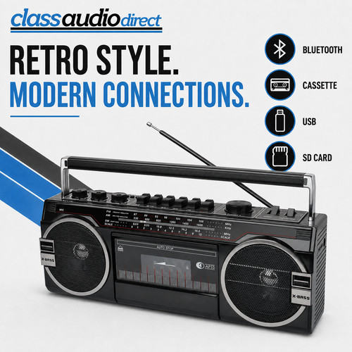 Class retro cassette radio 16w - class,