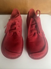 Clarks Unstructured Funny Dream Red Suede Comfy Flat Walking Shoes UK 4.5 /37.5