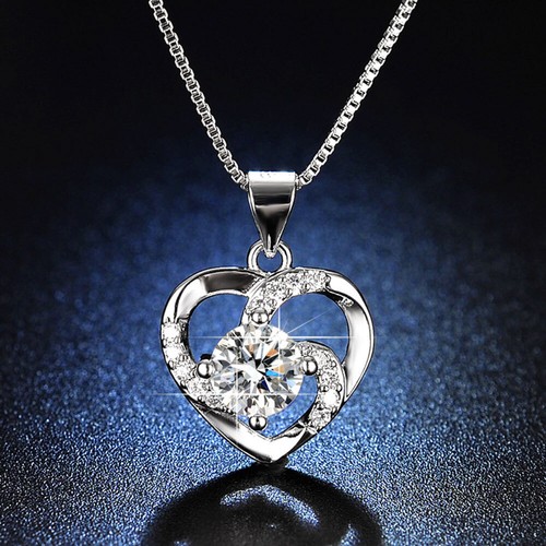 Crystal love heart pendant 925 - love,