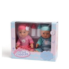 Little Cuddles Baby Twin Dolls 2x28cm dolls & extras Excellent Christmas gift