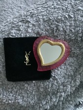 NEW VINTAGE PINK HEART SHAPED MIRROR YVES SAINT LAURENT PERFECT CONDITION PRETTY