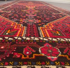 Hamadan Runner 392×138cm (12’10″×4’6″) – Hand-Knotted Wool on Cotton Vintage Rug